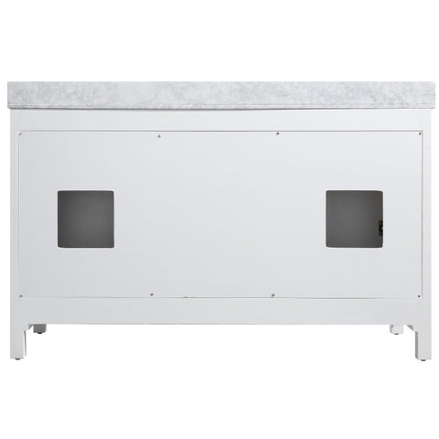 ANZZI Chateau 60 in. W x 22 in. D Bathroom Vanity in White with Carrara White Marble Top