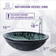 ANZZI Bravo Series Deco-Glass Vessel Sink in Lustrous Black