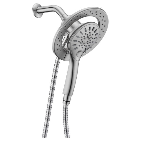 SH-AZ067BN - ANZZI Valkyrie Retro-Fit 3-Spray Patterns with 7.48 in. Wall Mounted Dual Shower Heads with Magnetic Divert in Brushed Nickel