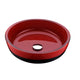 LSAZ060-095 - ANZZI Schnell Series Deco-Glass Vessel Sink in Lustrous Red and Black with Harmony Faucet in Chrome