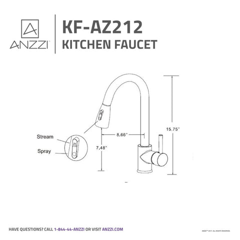 ANZZI Sire Single-Handle Pull-Out Sprayer Kitchen Faucet