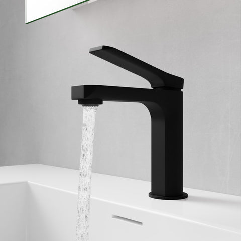 L-AZ900MB-CH - ANZZI Single Handle Single Hole Bathroom Faucet With Pop-up Drain in Matte Black & Chrome