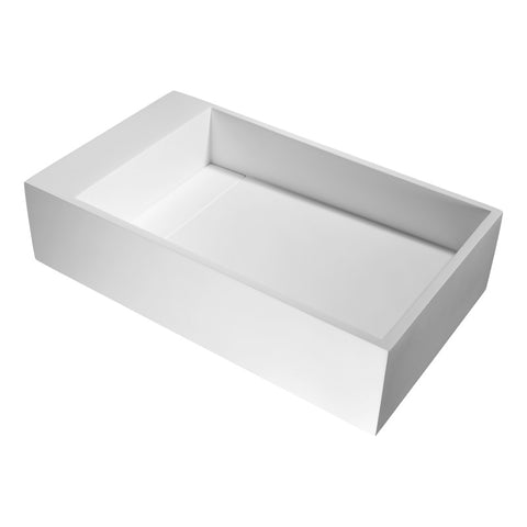 LS-AZ520b - ANZZI Pascal Solid Surface Vessel Sink in Matte White