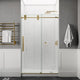 ANZZI Series 56 to 60 in. x 76 in. Frameless Shower Door with Sliding in Brushed Gold with Tsunami Guard Tempered Clear Glass