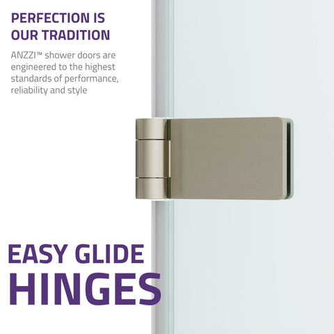 ANZZI Vensea Series 31.5 in. by 56 in. Frameless Hinged Tub Door