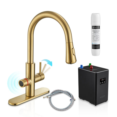 Sunset 4-in-1 Single Handle 17.5 in. Faucet for Instant Hot Water Dispensor with Boiler Tank and Filter