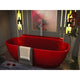 FT-AZ523-RD - ANZZI Vida 5.2 ft. Solid Surface Center Drain Freestanding Bathtub in Deep Red