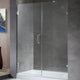 60 in. by 72 in. Frameless Hinged Alcove Shower Door in Polished Chrome with Handle