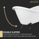 ANZZI Falco 5.8 ft. Claw Foot One Piece Acrylic Freestanding Soaking Bathtub in Glossy White with Matte Black Feet