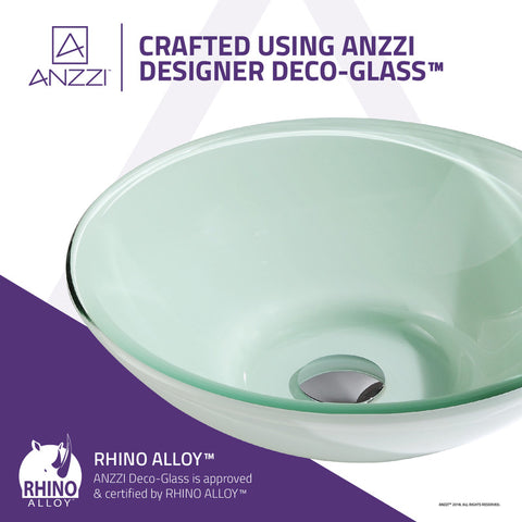 ANZZI Raider Series Deco-Glass Vessel Sink in Lustrous Light Green