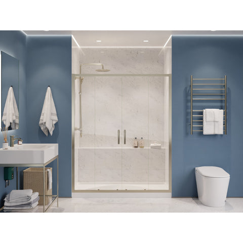 SD-AZ15-01BN - ANZZI Enchant 70-in. x 60.4-in. Framed Sliding Shower Door in Brushed Nickel