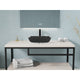 ANZZI Solstice Square Glass Vessel Bathroom Sink with Matte Black Finish