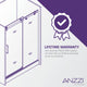 ANZZI Madam Series 48 in. by 76 in. Frameless Sliding Shower Door with Handle