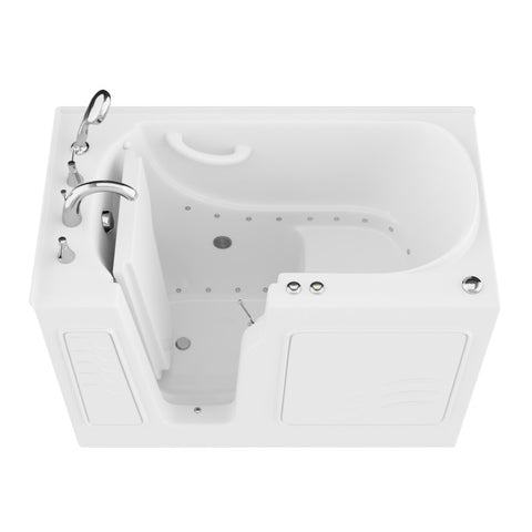 AZ2952LWA - ANZZI Coupe Series 29 in. x 52 in. Left Drain Quick Fill Walk-In Air Tub in White