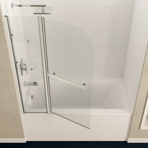 ANZZI Galleon 48 in. x 58 in. Frameless Tub Door with TSUNAMI GUARD