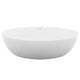 ANZZI Hangiri 5.5 ft. Solid Surface Center Drain Freestanding Bathtub in Matte White