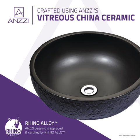 Stellar Series Ceramic Vessel Sink in Black