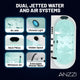 Stone Bell Flatbottom Freestanding Whirlpool and Air Bathtub with Center Drain and Faucet in Various Colors