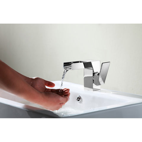 L-AZ039 - ANZZI Zhona Series Single Hole Single-Handle Low-Arc Bathroom Faucet in Polished Chrome