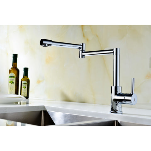 ANZZI Manis Series Deck-Mounted Pot Filler in Polished Chrome