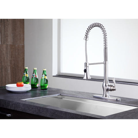 KF-AZ209BN - Bastion Single Handle Standard Kitchen Faucet in Brushed Nickel