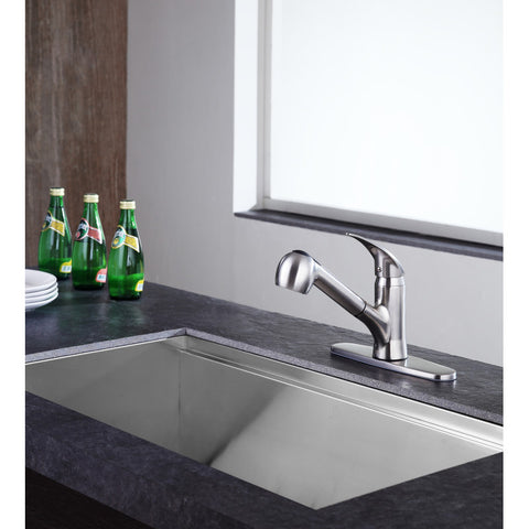 KF-AZ204BN - ANZZI Del Acqua Single-Handle Pull-Out Sprayer Kitchen Faucet in Brushed Nickel