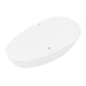 ANZZI Makot 5.6 ft. Man-Made Stone Center Drain Freestanding Bathtub in Matte White