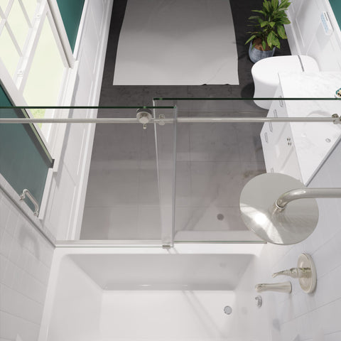 ANZZI Don Series 60 in. x 62 in. Frameless Sliding Tub Door