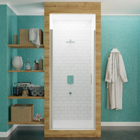 SD-AZ051-02BN - ANZZI Lancer 29 in. x 72 in. Semi-Frameless Shower Door with TSUNAMI GUARD in Brushed Nickel