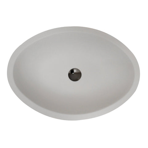 LS-AZ608 - ANZZI Maine 1-Piece Solid Surface Vessel Sink with Pop Up Drain in Matte White