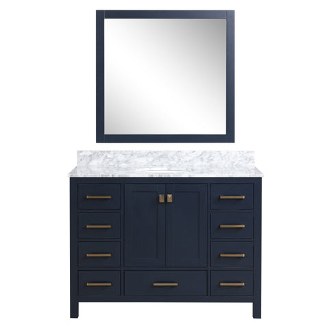 ANZZI Chateau 48 in. W x 22 in. D Bathroom Bath Vanity Set with Carrara Marble Top with White Sink