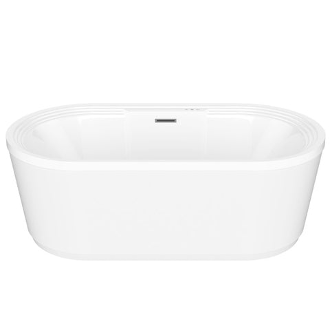 ANZZI Jetson Series 67" Air Jetted Freestanding Acrylic Bathtub in White