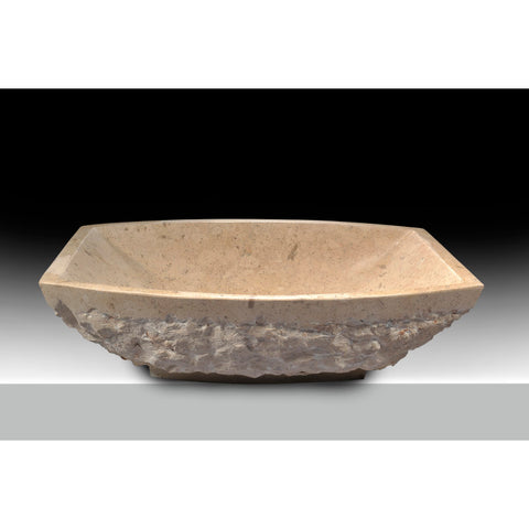 ANZZI Moon Vessel Sink in Classic Cream Marble