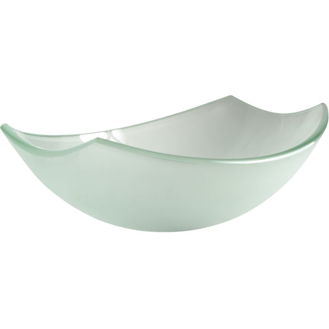 LSAZ085-097B - ANZZI Pendant Series Deco-Glass Vessel Sink in Lustrous Frosted with Key Faucet in Brushed Nickel