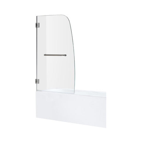 ANZZI 60 in. L x 32 in. W Left Drain Tub in White and 34 in. W x 58 in. H Frameless Hinged Tub Door in Polished Chrome Finish