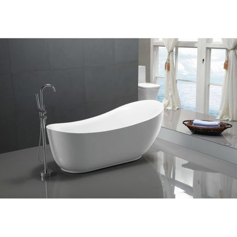 ANZZI Talyah Series 5.92 ft. Freestanding Bathtub in White