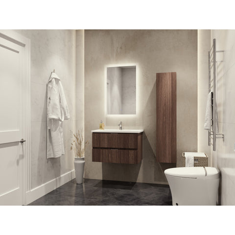 VT-MR3SCCT30-DB - ANZZI ANZZI Conques 30 in. W x 20 in. H x 18 in. D Bath Vanity Set in Dark Brown with Vanity Top in White with White Basin and Mirror