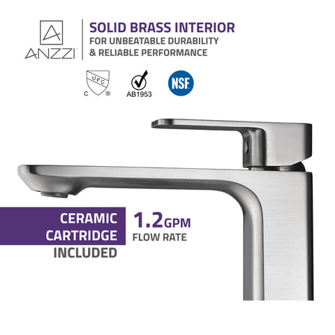 ANZZI Vibra Single Hole Single-Handle Bathroom Sink Faucet