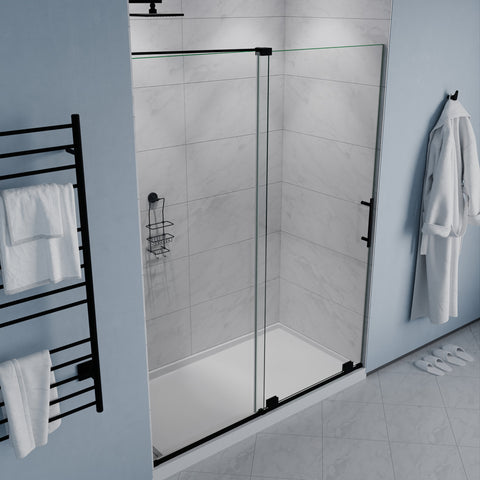 ANZZI Longboat Series 60 in. x 76 in. Semi-Frameless Shower Door with TSUNAMI GUARD