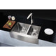 ANZZI Elysian Farmhouse Stainless Steel 33 in. 0-Hole 60/40 Double Bowl Kitchen Sink in Brushed Satin