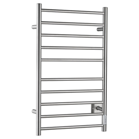 TW-WM104BN - ANZZI Crete 10-Bar Stainless Steel Wall Mounted Towel Warmer Rack with Brushed Nickel Finish