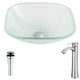 LSAZ081-095B - ANZZI Vista Series Deco-Glass Vessel Sink in Lustrous Frosted Finish with Harmony Faucet in Brushed Nickel