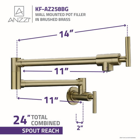 ANZZI Braccia Series 24" Wall Mounted Pot Filler