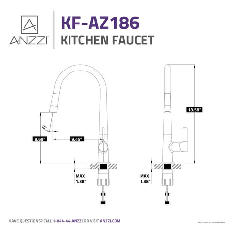 ANZZI Orbital Single Handle Pull-Down Sprayer Kitchen Faucet