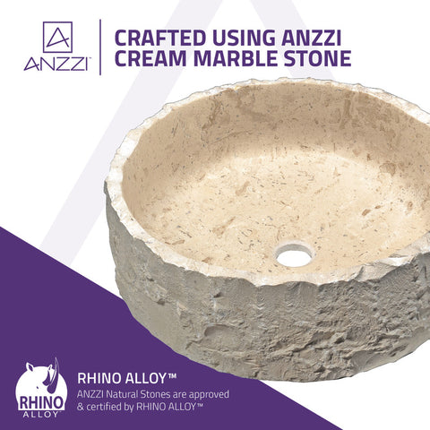 ANZZI Iro Vessel Sink in Classic Cream Marble