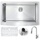 ANZZI Elysian Farmhouse 36 in. Kitchen Sink with Sails Faucet in Polished Chrome