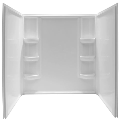 SW-AZ008WH - ANZZI Lex-Class 60 in. x 36 in. x 60 in. 3-piece DIY Friendly Alcove Shower Surround in White