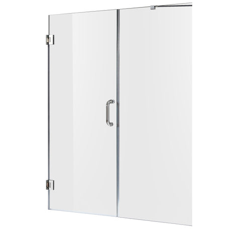 ANZZI Consort Series 60 in. by 72 in. Frameless Hinged Alcove Shower Door with Handle