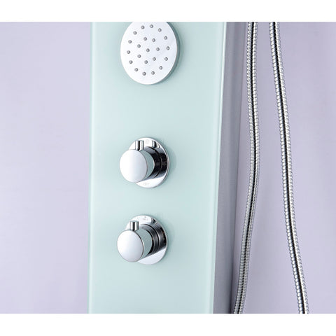 ANZZI Titan Series 60 in. Full Body Shower Panel System with Heavy Rain Shower and Spray Wand in White