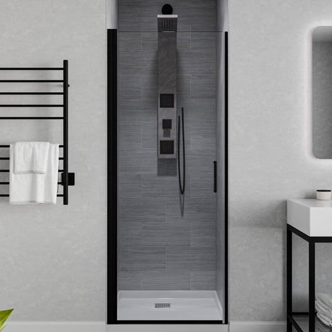 ANZZI Lancer 29 in. x 72 in. Semi-Frameless Shower Door with TSUNAMI GUARD